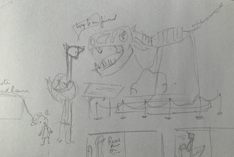 Record breaker Ostrich sketches